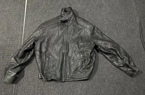 Chaqueta de Cuero Hombre Vintage Negra LG (Danier) Doble Forrada Excelente Estado - Imagen 1 de 10