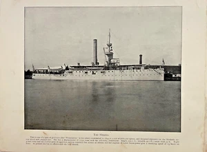 1898 Vintage Illustration Gunboat Helena Spanish American War - Picture 1 of 2