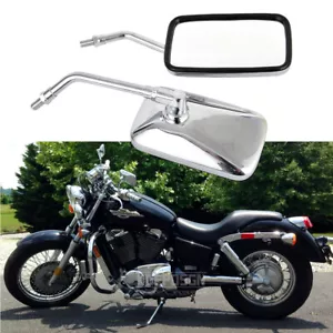 Chrome Motorcycle Rearview Side Mirrors For Honda Shadow 750 900 VLX600 VTX1100 - Picture 1 of 11