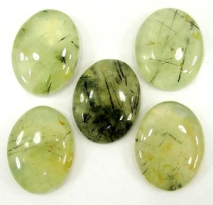 236.00 Ct Natural Green Prehnite Loose Gemstone Cab 29-31 mm Stone 5 Pc Lot-1415 - Picture 1 of 2