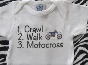 Crawl walk motocross baby bodysuit dirt bike infant one piece dirt bike baby boy - Picture 1 of 2