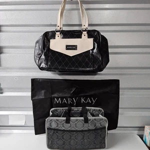 Mary Kay Tote Bag Set Organizer Cosmetic Black White Purse Handbag - Picture 1 of 19