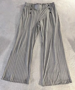 Robert Louis Women's Pull-On Stretchy Pinstriped Pants EJ2 Sand/Black Size XL  - Picture 1 of 6