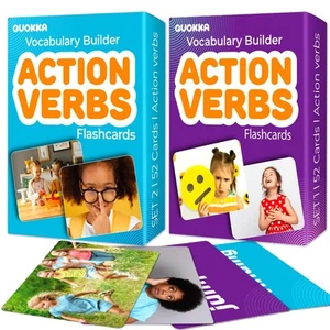 104 Action Verbs Flash Cards for Speech Therapy Materials ESL Teaching – Educ... - Picture 1 of 8