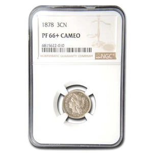 1878 Three Cent Nickel PF-66 Cameo+ NGC - Picture 1 of 3