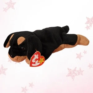 ⭐️ DOBY ⭐️  4/3 Gen PVC 1996 TY Beanie Baby Doberman Dog - MWMT'S - Picture 1 of 6