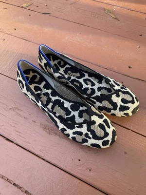 Zapato plano ROTHY’S The Square para mujer talla 11,5 gato del desierto animal punta redonda sin cordones Foto 1 de 4