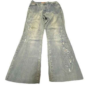 Daniel Jeans Light Denim Blue Women's Womens Cotton Floral Flower Embroidered - Picture 1 of 19