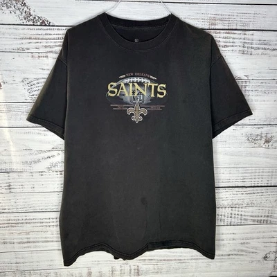 Camiseta De Colección New Orleans Saints NFL NFC South Desteñida Negra Gráfica Para Hombre XL Foto 1 de 4