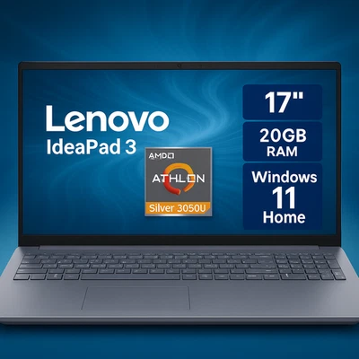 Lenovo Notebook 17,3 Zoll - AMD 3050U 3,20Ghz | 20GB RAM | 512GB SSD | WLAN - Bild 1 von 4