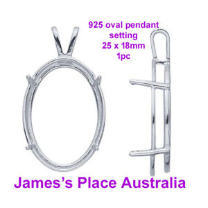 925 Oval Pendant Settings - various sizes