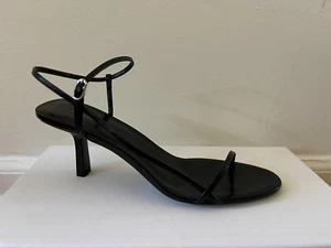 ✅The Row "Bare Sandal" 65mm Heel Black Leather Strappy Shoes Size 39 - Picture 1 of 4