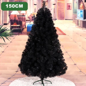 SALE 5FT 1.5M Stylish Black Christmas Tree 410 Tips Home Xmas Decor Metal Stand - Picture 1 of 5