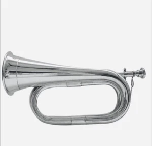 Professional Army Bb Bugle Silver Plated fixed mouth piece free PU leather case - Picture 1 of 9