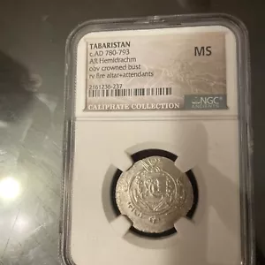 c. AD 780-793 TABARISTAN AR Hemidrachm NGC ANCIENTS MS Caliphate Collection - Picture 1 of 4