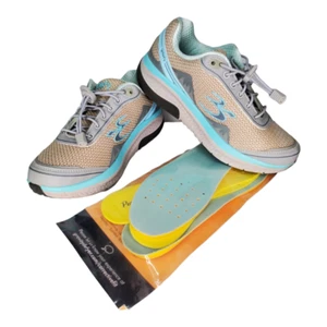 GRAVITY DEFYER Athletic Shoes for Knee Pain for WOMEN - Grey/Aqua - Size 7 - Picture 1 of 12