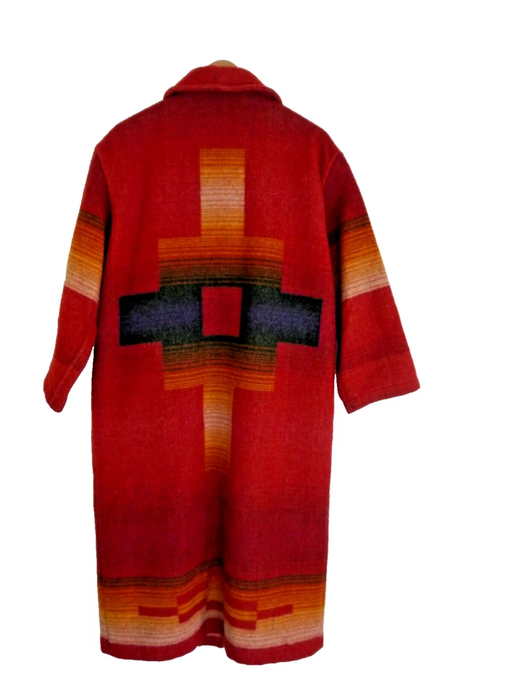 Vintage Woolrich Women's  Southwest Aztec Navajo Wool Blanket Trench Coat - Image 1 of 4