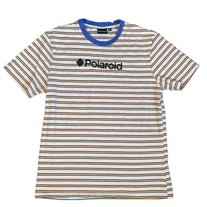 Polaroid T-Shirt Mens M Rainbow 70s 80s Ringer Stranger Things Retro Colorful - Picture 1 of 6