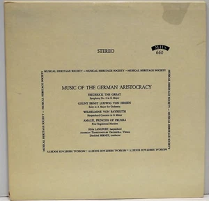 Music of the German Aristocracy Vinyl LP MHS 660 Near Mint Musical Heritage Soc. - Imagen 1 de 6