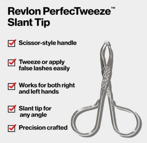 2x Revlon Brow Lip Slant Tip Clamp Tweezer Adjust Lash Applicator Scissor Handle - Picture 1 of 7