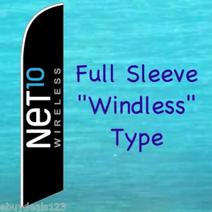 NET10 NET 10 WIRELESS BANDIERA PIUMA SENZA VENTO banner insegna pubblicitaria curva alta - Foto 1 di 5