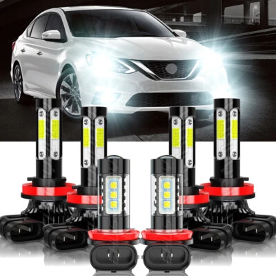Para For Nissan Sentra 2013-2017 2018 2019 -6PCS 6000K LED faro + luz antiniebla - Image 1 of 4