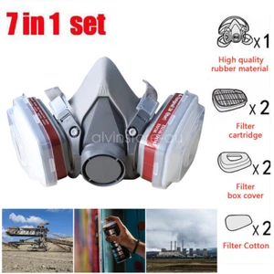 7in1 Half Face Mask Facepiece For Spraying Painting 6200 Respirator Safety - Picture 1 of 10