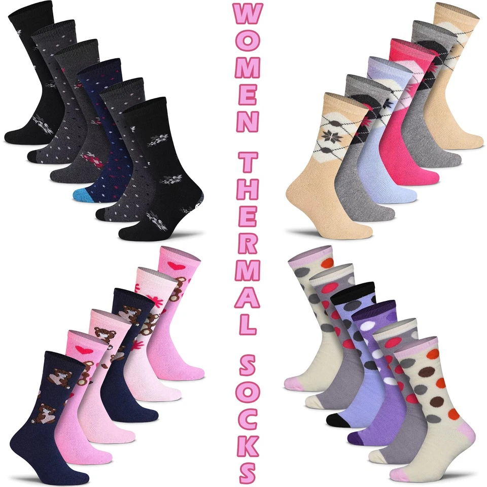 Meias térmicas femininas de inverno femininas grossas meias de cama quentes ideais para presentes de Natal - Imagem 1 de 1