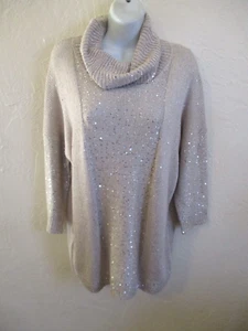 Belldini Sparkly Sequin Light Beige Sweater Size XL - Picture 1 of 8