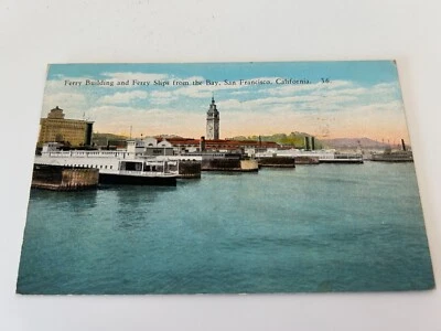 Ferry Building and Ferry Slips from the Bay San Francisco California Postcard - Image 1 of 2