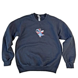 Lilo and Stitch personalisierter bestickter Ohana Gildan Gr. S Pullover schwarz gebraucht, in einwandfreiem Zustand - Bild 1 von 6