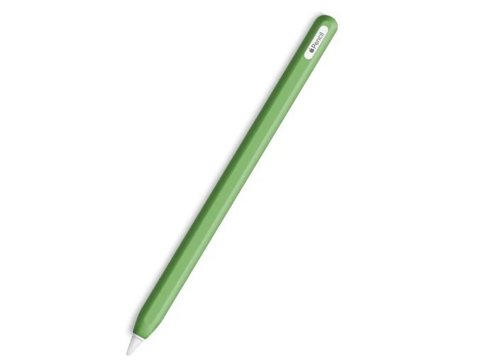 Funda delgada de silicona suave 2 piezas para Apple Pencil 2da generación verde/transparente Foto 1 de 3