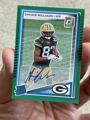 2025 Donruss Football Savion Williams Green Press Proof Autograph - Image 1 of 2