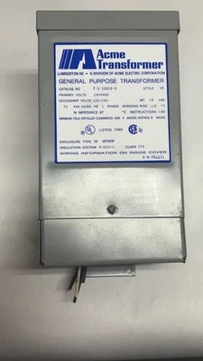 Acme Transformer T-2-53009-S Primary 240x480V, Sec. 120/240V, .750 kva ** - Image 1 of 4