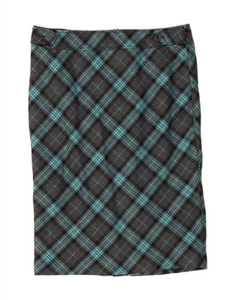 TED BAKER Womens Straight Skirt Size 3 Medium W32 Grey Check Wool AR01 - Picture 1 of 3