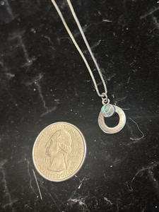 Danty Small Abalone Pendant With 16in Box Necklace Sterling Silver - Picture 1 of 3