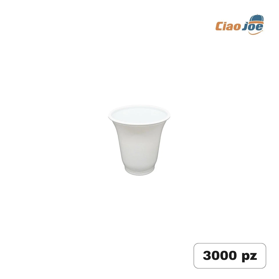 Bicchieri di Plastica 80 ml bianchi caffè bar bicchierini monouso 3000 pz - Immagine 1 di 1