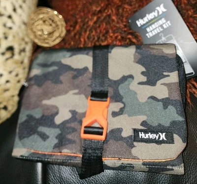 BOLSO DE VIAJE DE TOCADOR Hurley Camuflado Verde Oliva Estuche Plegable Colgante Modelo Raro ¡NUEVO CON ETIQUETAS! Foto 1 de 4