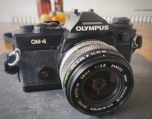 Olympus OM-4 35mm Film Camera w/ Zuiko 28mm F2.8 Working Meter - Picture 1 of 8