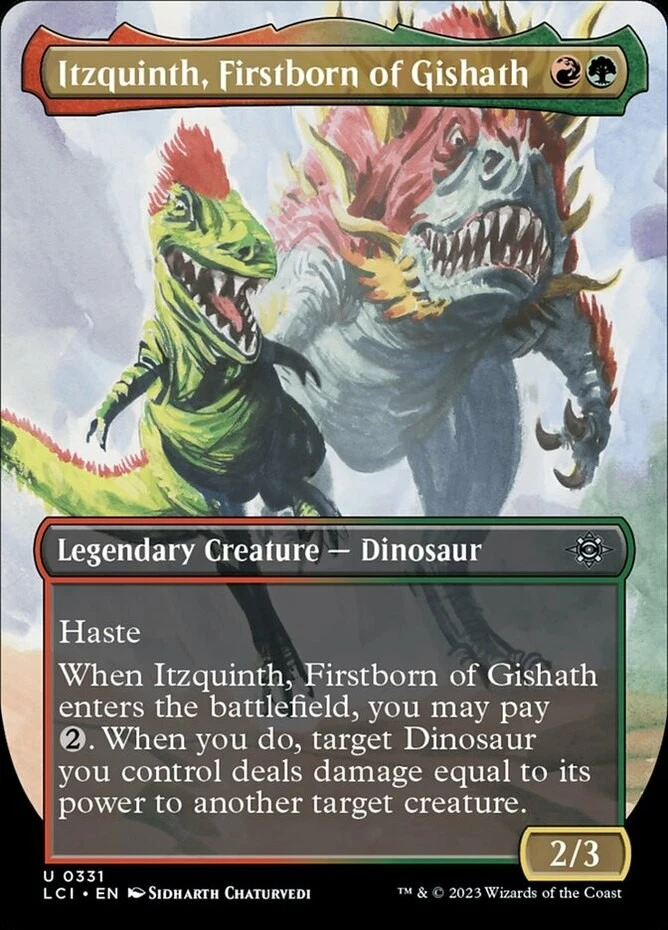 x1 Itzquinth, Firstborn of Gishath - Borderless - Lost Caverns of Ixalan - NM -  - Image 1 of 1