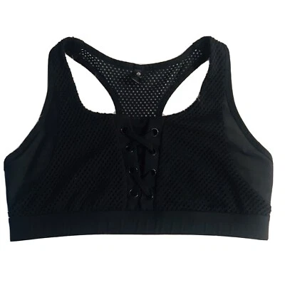 Sujetador deportivo transpirable Be Inspired negro talla grande para correr yoga frente entrecruzado Foto 1 de 4