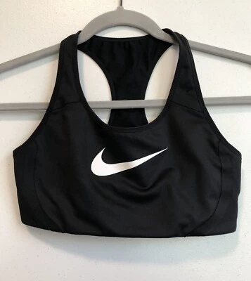 Nike Dri-FIT Sports Bra Women's Size Small Black Polyester Blend Back Mesh - Image 1 of 4