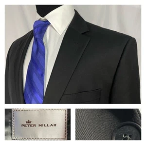 Chaqueta Blazer Peter Millar Canadá Lana Negra Sólida Doble Ventilación Trasera 42 - Imagen 1 de 20