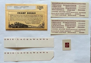 CHAMP O SCALE DECAL-ERIE LACKAWANNA/EL STRL PASSENGER CAR-MAROON - #P-123 - Picture 1 of 1