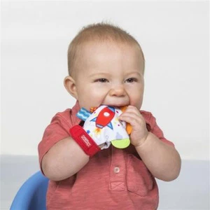 Nuby Funky Mitts Teething Mitten with Bag - Chewy Silicone Teether - BPA Free - Picture 1 of 20