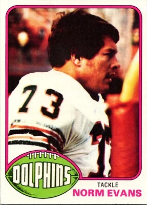 1976 Topps- Football #492 Norm Evans Miami Dolphins  - Image 1 of 2