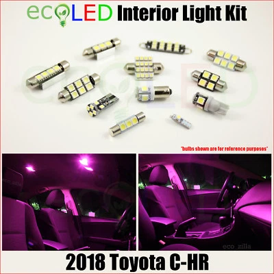 Kit de repuesto de accesorios de luz LED interior rosa para Toyota C-HR 2018 10 PIEZAS Foto 1 de 4