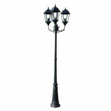 vidaXL Lampione con 3 Lanterne per Giardino Vialetto Luce Lampada da Esterno