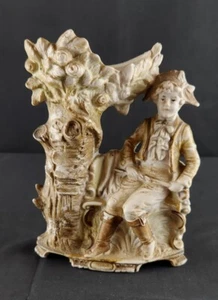 Antique German Biscuit Porcelain Vase 6" #F6 - Picture 1 of 8