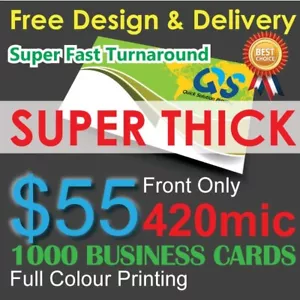 1000 Business Cards full colour Printing (Front Only) on 420mic paper+FreeDesign - Picture 1 of 2